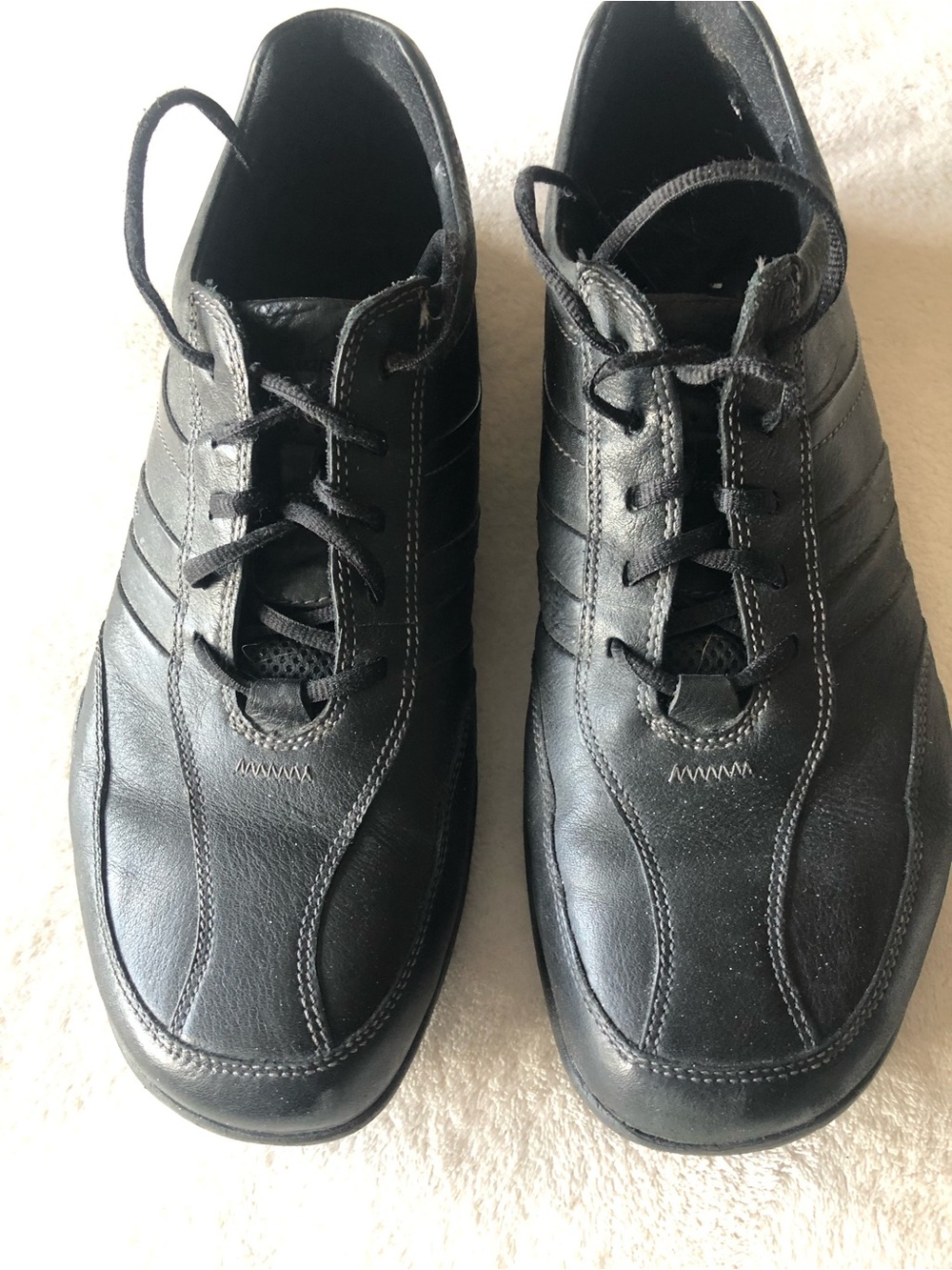 Clarks Wave Walk Shoes Men’s 12 Casual Sneakers Black Leather Lace Up
